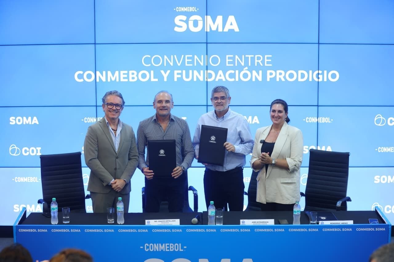 Fundación Prodigio y CONMEBOL firman un acuerdo para llevar atención odontológica a niñas y niños del Programa CONMEBOL SUMA Fútbol 360°
